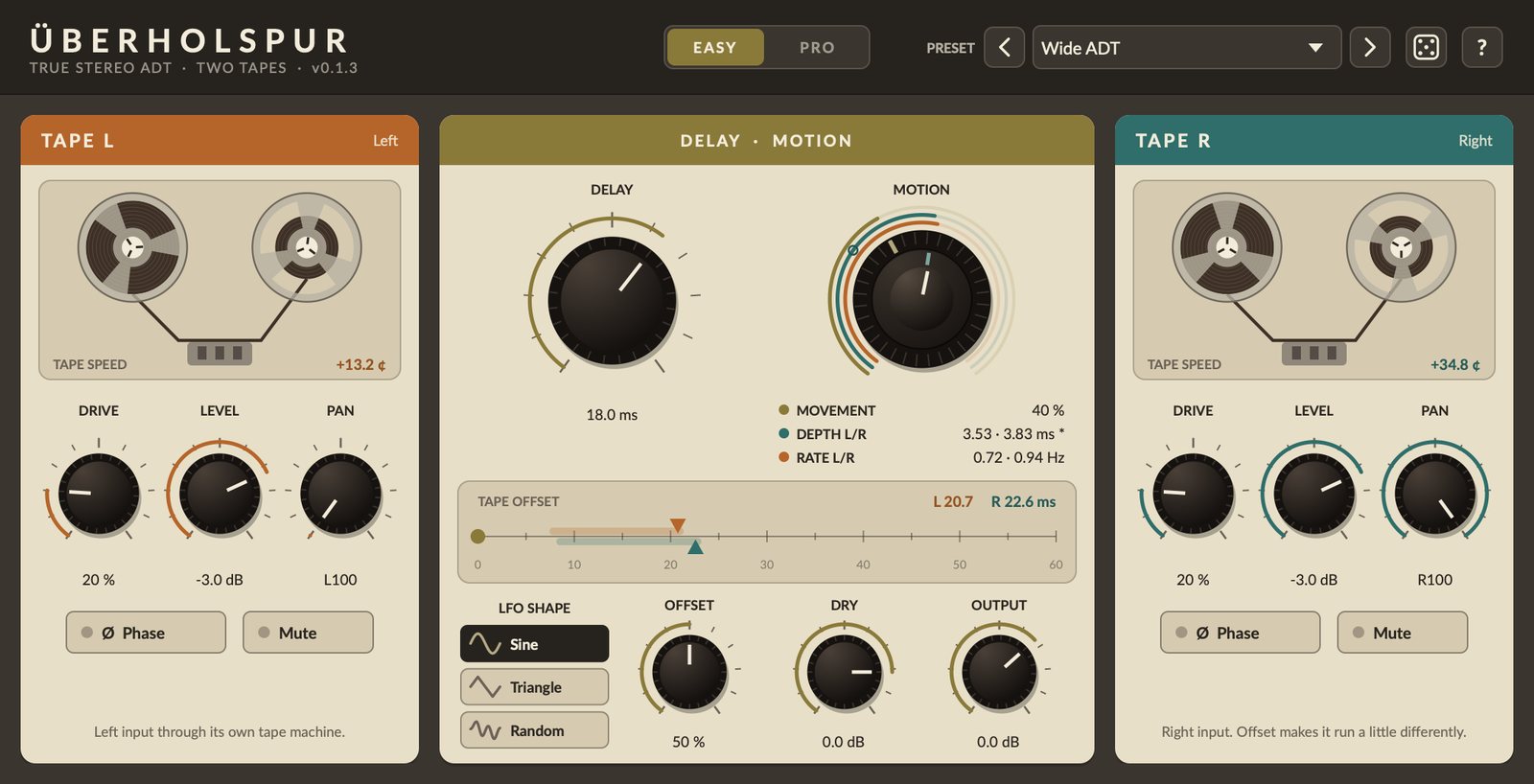 Überholspur: Band L, Delay & Motion, Band R